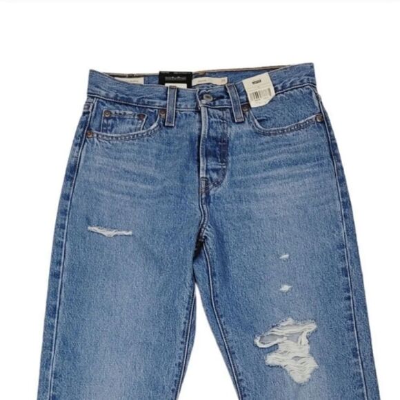 NEW Levi's Wedgie Icon Fit Tapered Ankle Button Fly Big E Denim Size 25 - Picture 6 of 16